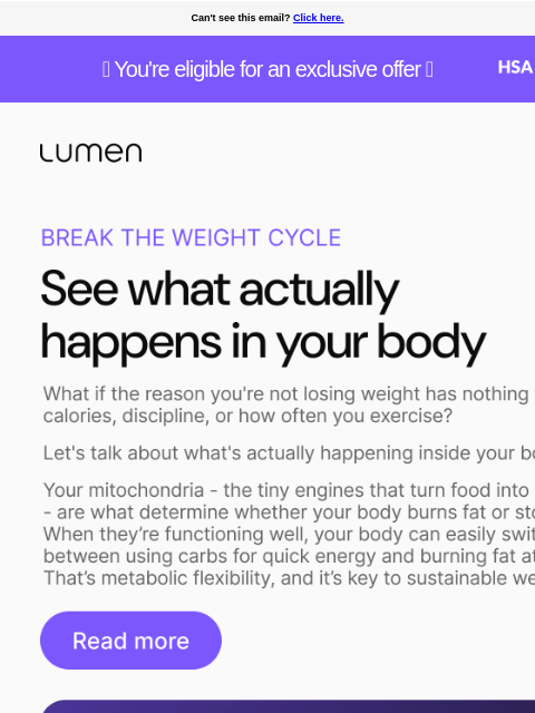 lumen newsletter: How to break the weight loss struggle