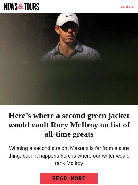 golfdigest newsletter: The Saturday no one saw coming