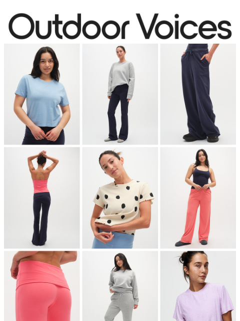 outdoorvoices newsletter: THE COZY SHOP