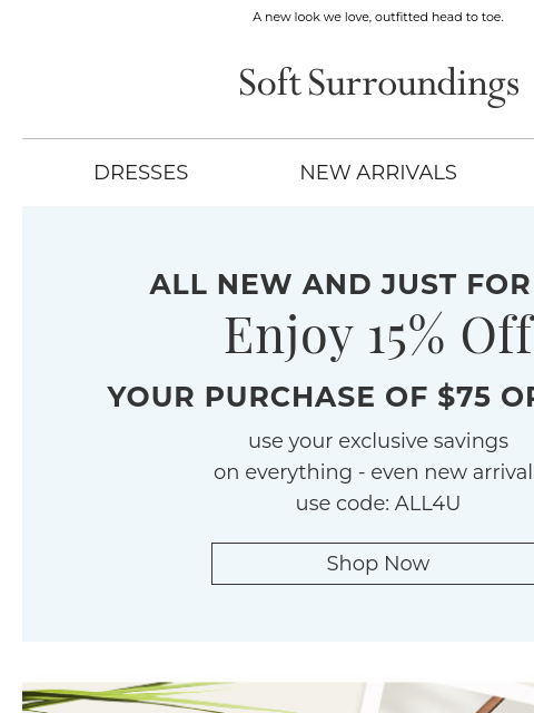 softsurroundings newsletter: Neutrals & Black, Styled