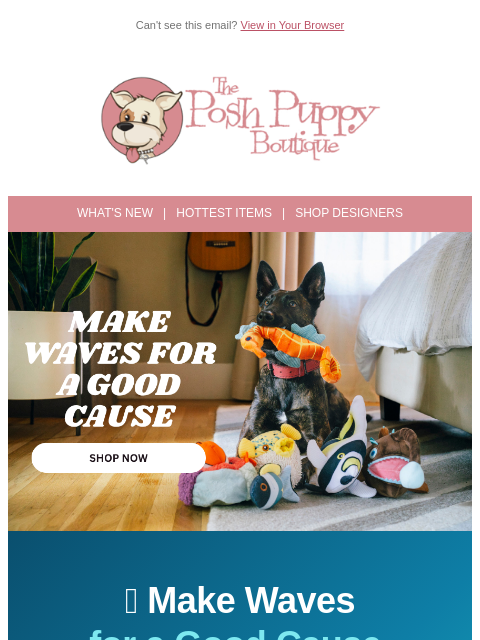 poshpuppyboutique newsletter: 🌊 Play with Purpose — Meet Ocean Buddies!