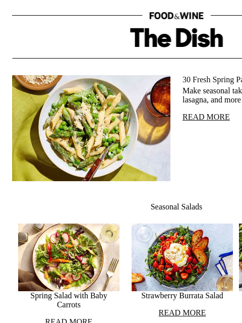 foodandwine newsletter: 30 Fresh Spring Pasta Recipes