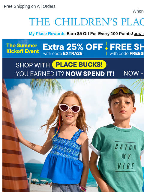childrensplace newsletter: *ALL* the Summer Shorts Kids Need