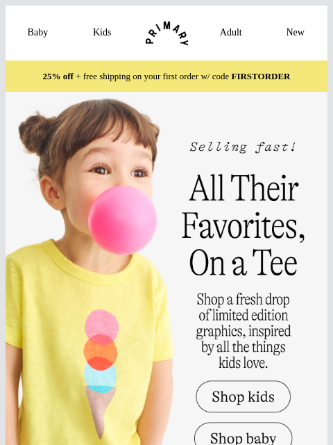primary newsletter: All Their Favorites, On a Tee 🍦🍊🦈