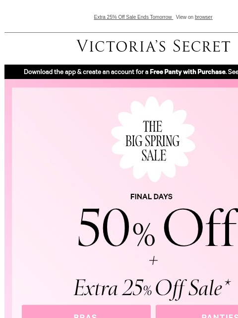 victoriassecret newsletter: Last Day: Panty Packs from $20