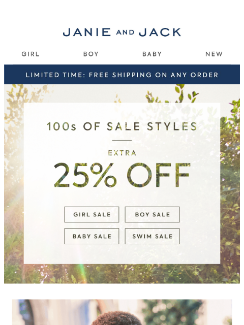 janieandjack newsletter: Sun, style & an extra 25% off