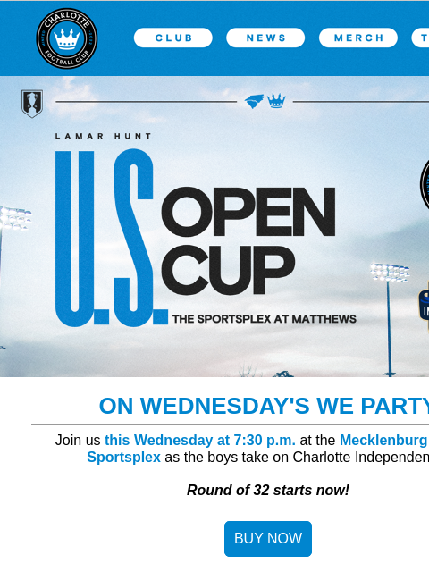 charlottefootballclub newsletter: 🚨 U.S. Open Cup Starts Wednesday