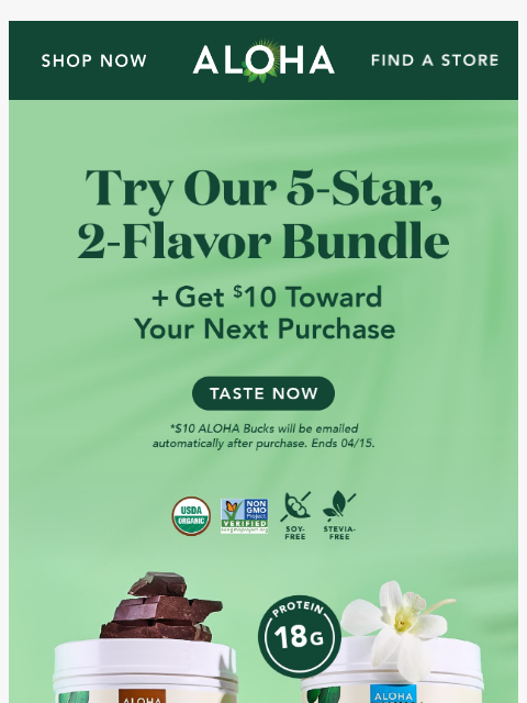 aloha newsletter: USDA Organic Protein Powders 👏