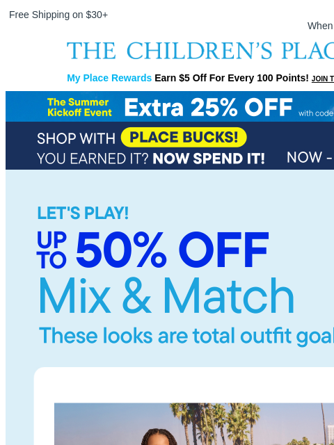 childrensplace newsletter: Play-Ready Looks to Mix & Match ⚽️