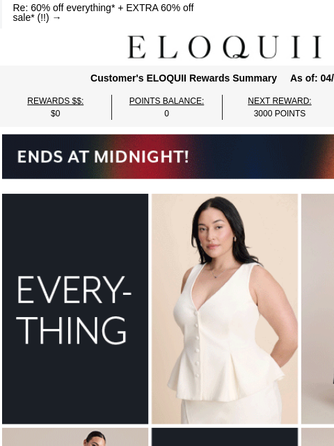 eloquii newsletter: FOMO starts at MIDNIGHT