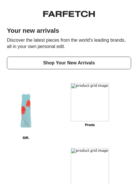 farfetch newsletter: New in: your personal edit
