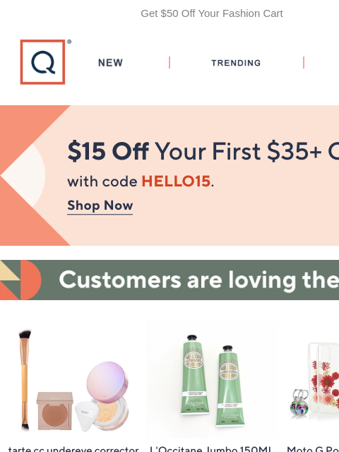 qvcemail newsletter: $15 Off is waiting for you!