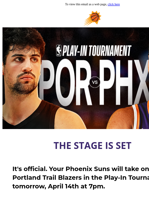 suns newsletter: Play-In Tournament is Here! See Suns vs. Trail Bla...