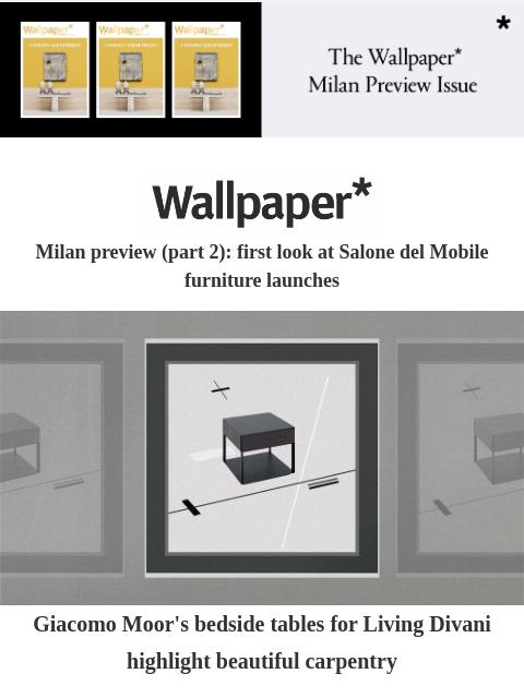 First look at new furniture launching during Salone del Mobile (part 2) ‌ ‌ ‌ ‌ ‌ ‌ ‌ ‌ ‌ ‌ ‌ ‌ ‌ Wallpaper* Milan preview (part 2): first look at Salone del Mobile furniture launches bedside table