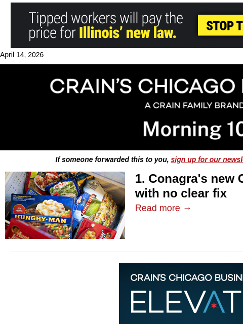 crainalerts newsletter: New Conagra CEO inherits pricing bind