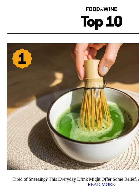foodandwine newsletter: This Popular Drink May Reduce Sneezing