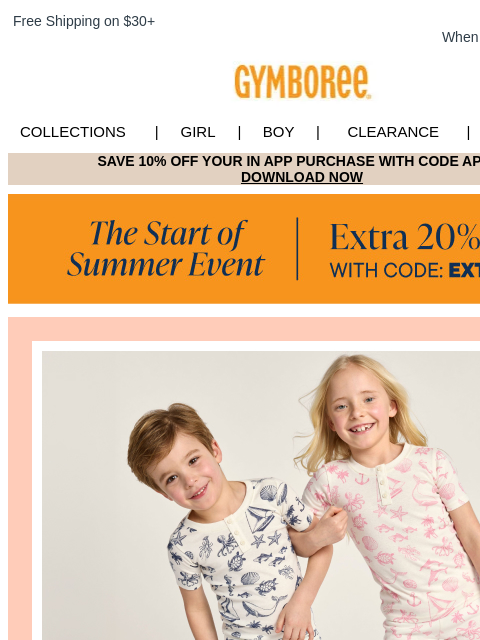 gymboree newsletter: Lightweight + Dream-Ready: Summer Pajamas