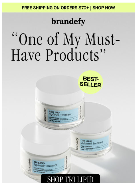 brandefyskin newsletter: 95% felt skin was more hydrated