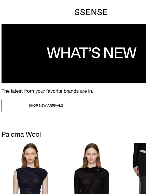 ssense newsletter: New Arrivals from Paloma Wool, On, and AGOLDE