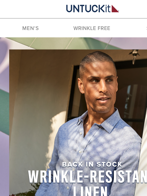 untuckit newsletter: Your Favorite Wrinkle-Resistant Linen Is Back In S...