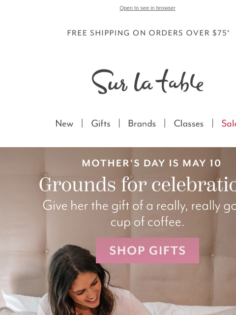 surlatable newsletter: Gifts Mom will actually use (starting with coffee)...
