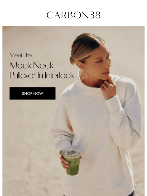 carbon38 newsletter: The Perfect Mock Neck Pullover