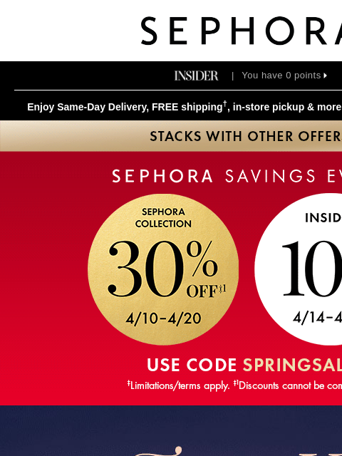 sephora newsletter: Get 10% off your purchase and 30% off ALL Sephora ...