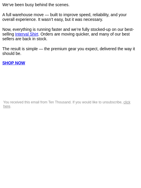 tenthousand newsletter: A Better Experience, Delivered