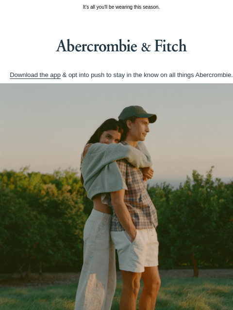 abercrombie newsletter: Add linen-blend denim to your wardrobe.