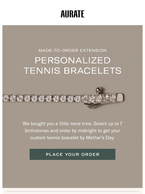 auratenewyork newsletter: Last Day for Custom Tennis