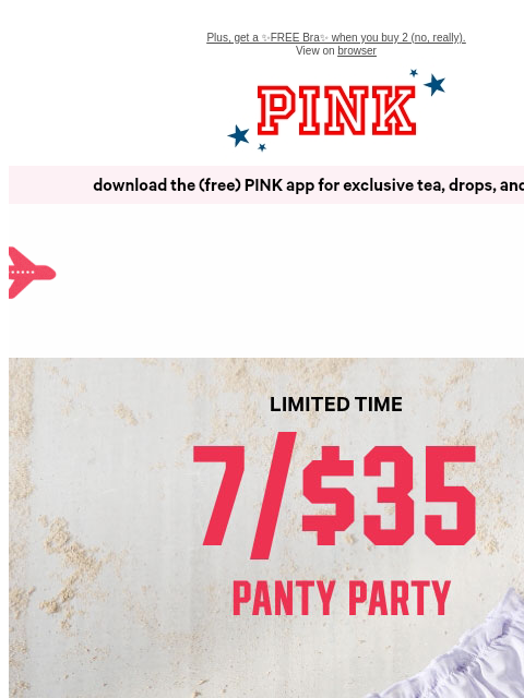 vspink newsletter: 7/$35 Panties feat. NEW PINK Wink™