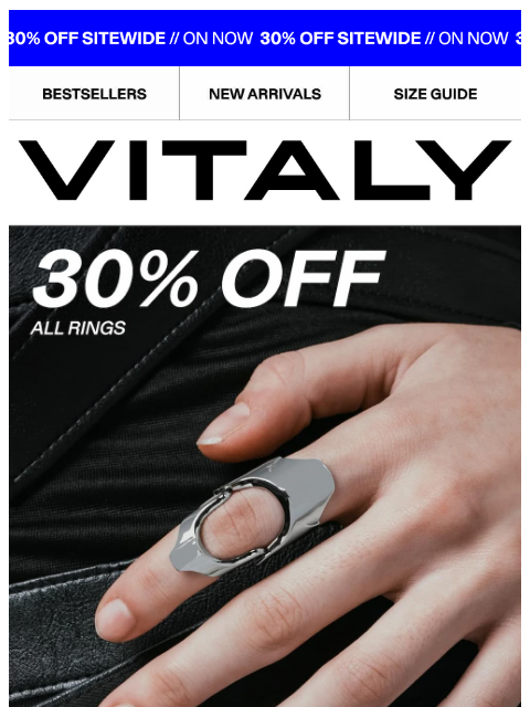 vitalydesign newsletter: All Rings - Now 30% Off