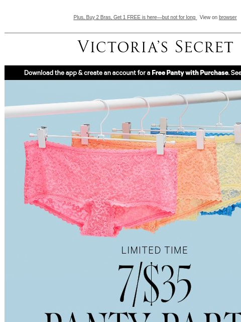 victoriassecret newsletter: 7/$35 Panties Starts *NOW*