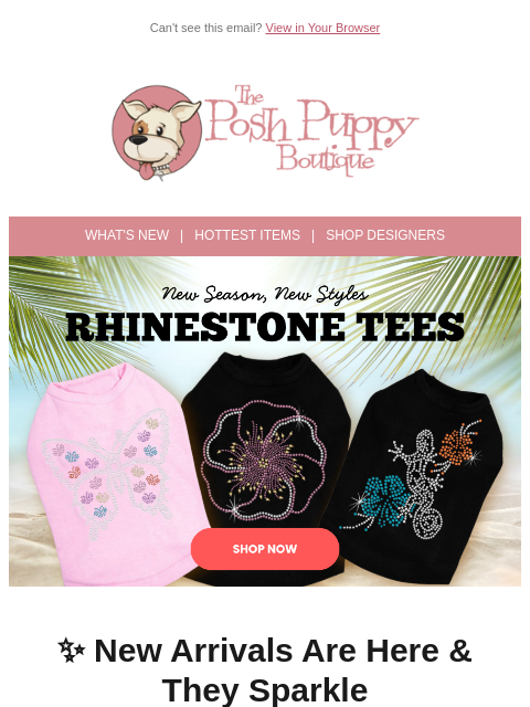 poshpuppyboutique newsletter: ✨ Just Arrived: Rhinestone Tanks That Sparkle & Sh...
