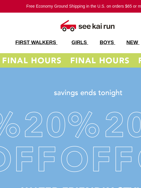 seekairun newsletter: Last Chance: 20% Off Water-Friendly Styles 💦