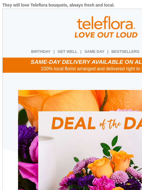 teleflora newsletter: Re: You Just Got 20% Off