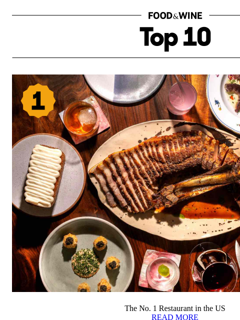 foodandwine newsletter: The No. 1 Restaurant in the US