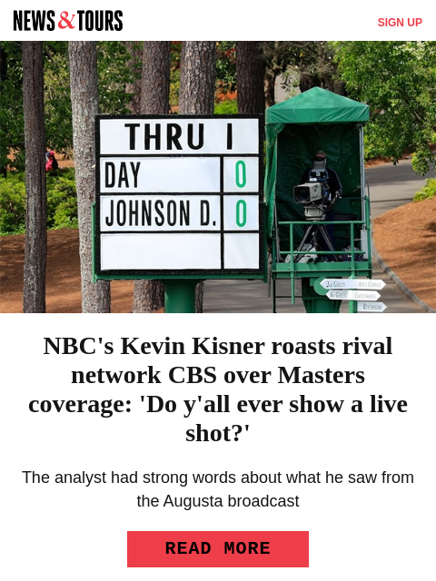 golfdigest newsletter: Sergio apologizes for Masters outburst