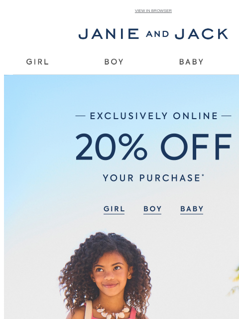 janieandjack newsletter: Exclusive access to our sitewide sale...