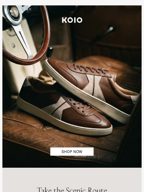 koio newsletter: Clock Out. Slip On. Drive.