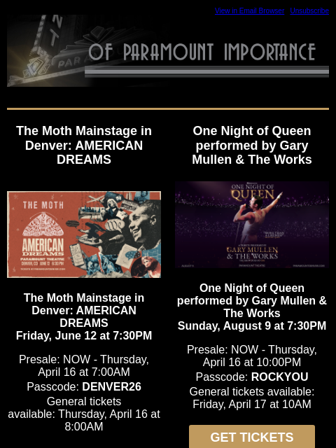 kroenkeentertainment newsletter: New Shows Just Announced + Enter to Win: Thee Phan...