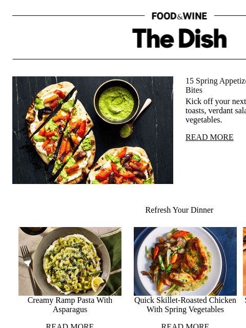 foodandwine newsletter: 15 Spring Appetizers for Fresh and Flavorful Bites