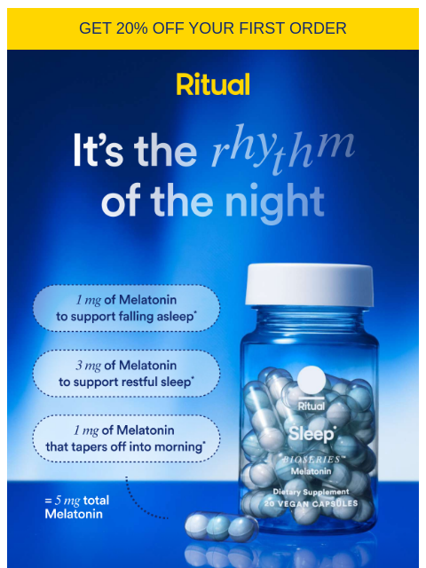 ritual newsletter: We all dream of better sleep (and 20% off)