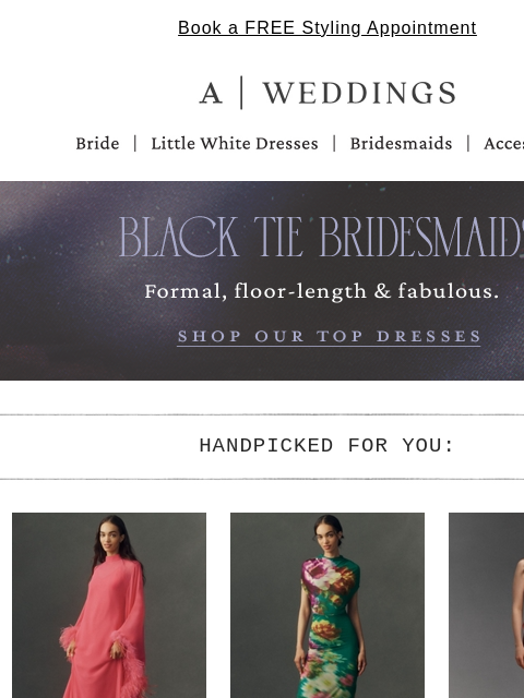 anthropologie newsletter: Black tie, done right