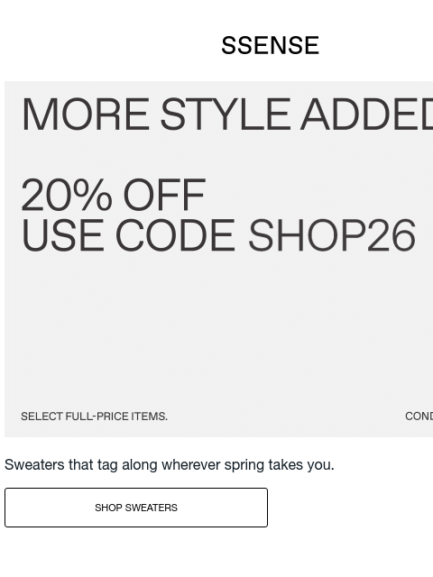 ssense newsletter: Forgetting Something?