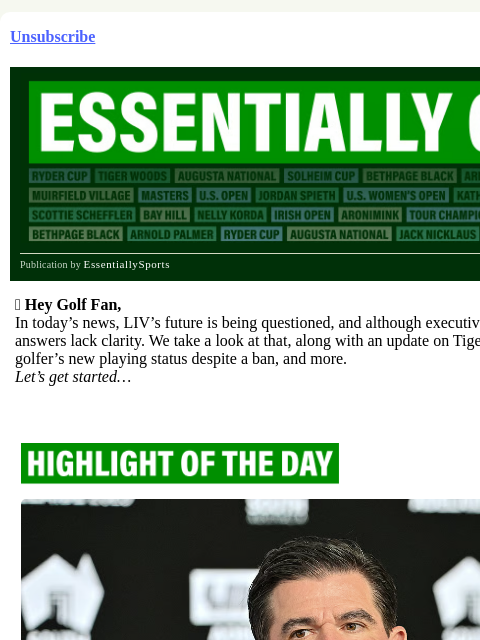 beehiiv newsletter: LIV Tiptoeing on Thin Ice