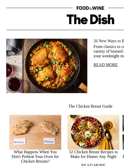 foodandwine newsletter: 26 New Ways to Braise Chicken for Dinner