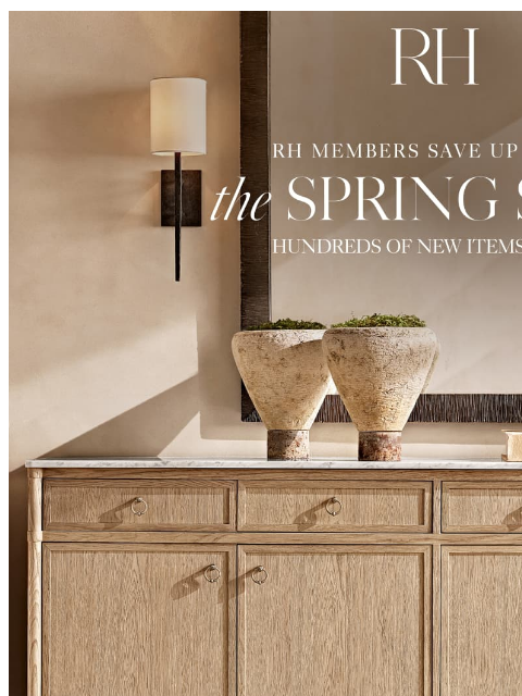 rh newsletter: Explore the Spring Sale. Up to 70% Off Hundreds of...