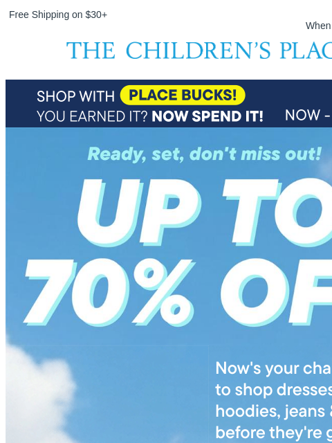 childrensplace newsletter: Clearance Blowout 💥Up to 70% Off!