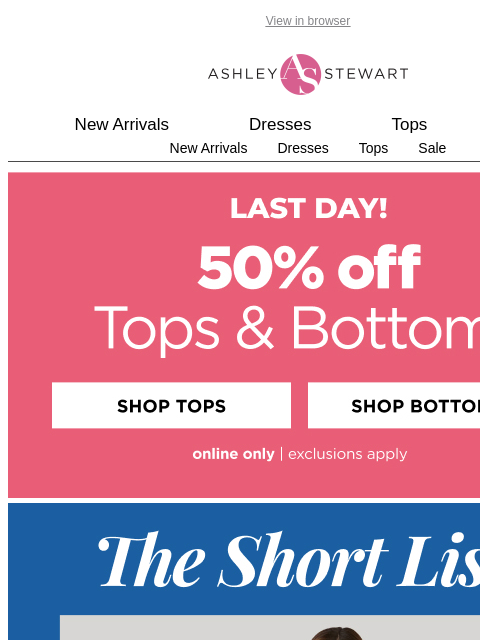 ashleystewart newsletter: The SHORT list ☀️